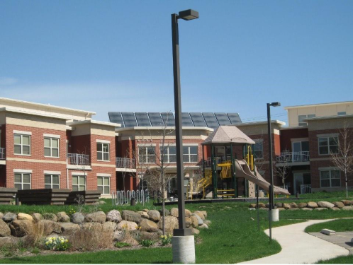 Apartment with Solar Panels for Solar Water Heating